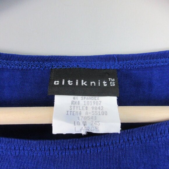 Citiknits Women's Tunic Top Pants Set Matching L Blue Vintage Comfort Travel 716 - Picture 3 of 15